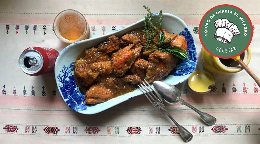 Pollo a la cerveza con miel de Dehesa el Milagro